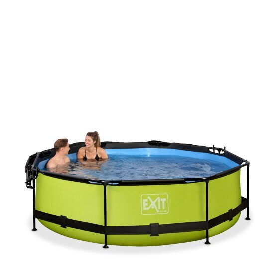 EXIT Lime Pool ø300x76cm mit Sonnensegel und Filterpumpe - grün